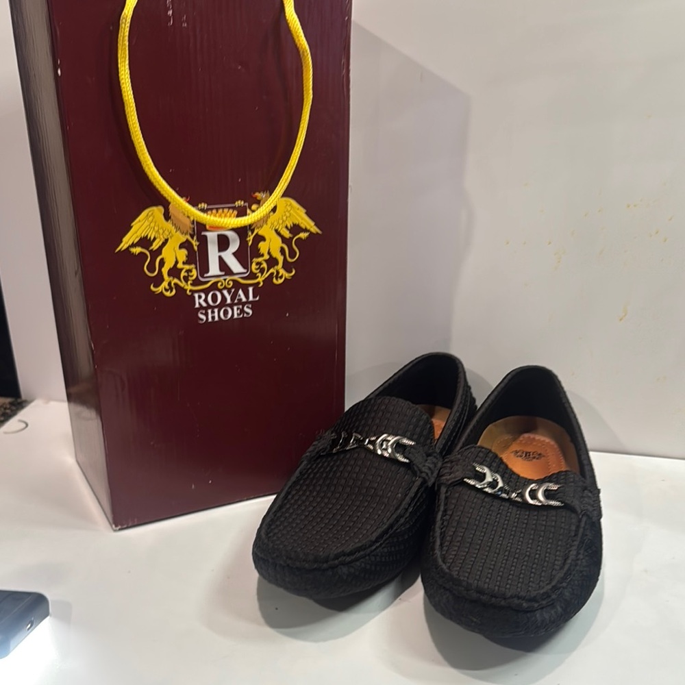 Royal Bones Black Slip-On Loafers with Sleek Design